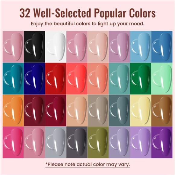 Gel Nail Polish Kit with U V Light 32 Colors Gel Polish Nail + 4 Functional - Picture 2 of 8